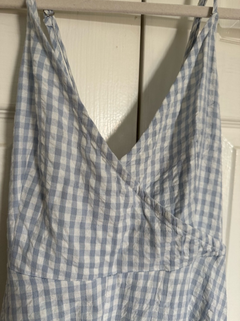 NWOT lovestitch Nordstrom Blue Seaside Gingham Cross-Back Midi Dress Medium - Picture 4 of 10